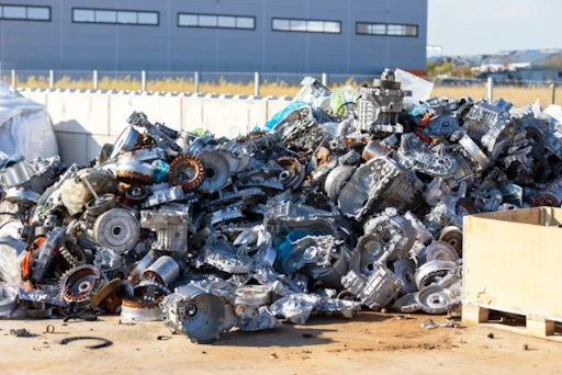 Pile of large scrap metal parts