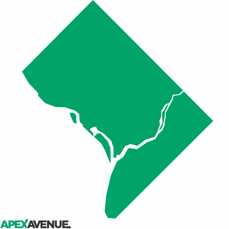 Washington D.C. animated map with pins dropping